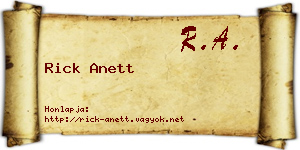 Rick Anett névjegykártya